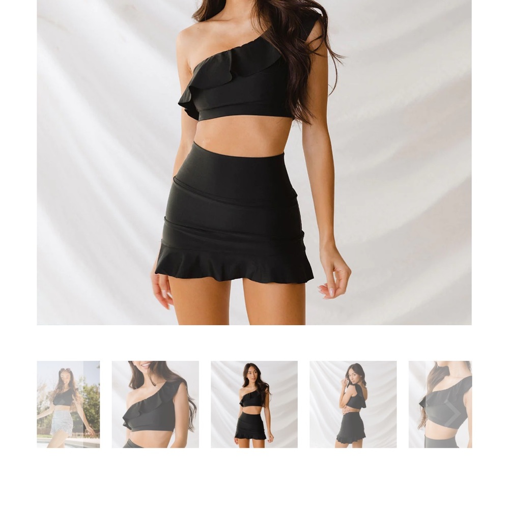 Albion one shoulder ruffle “wave” swim too